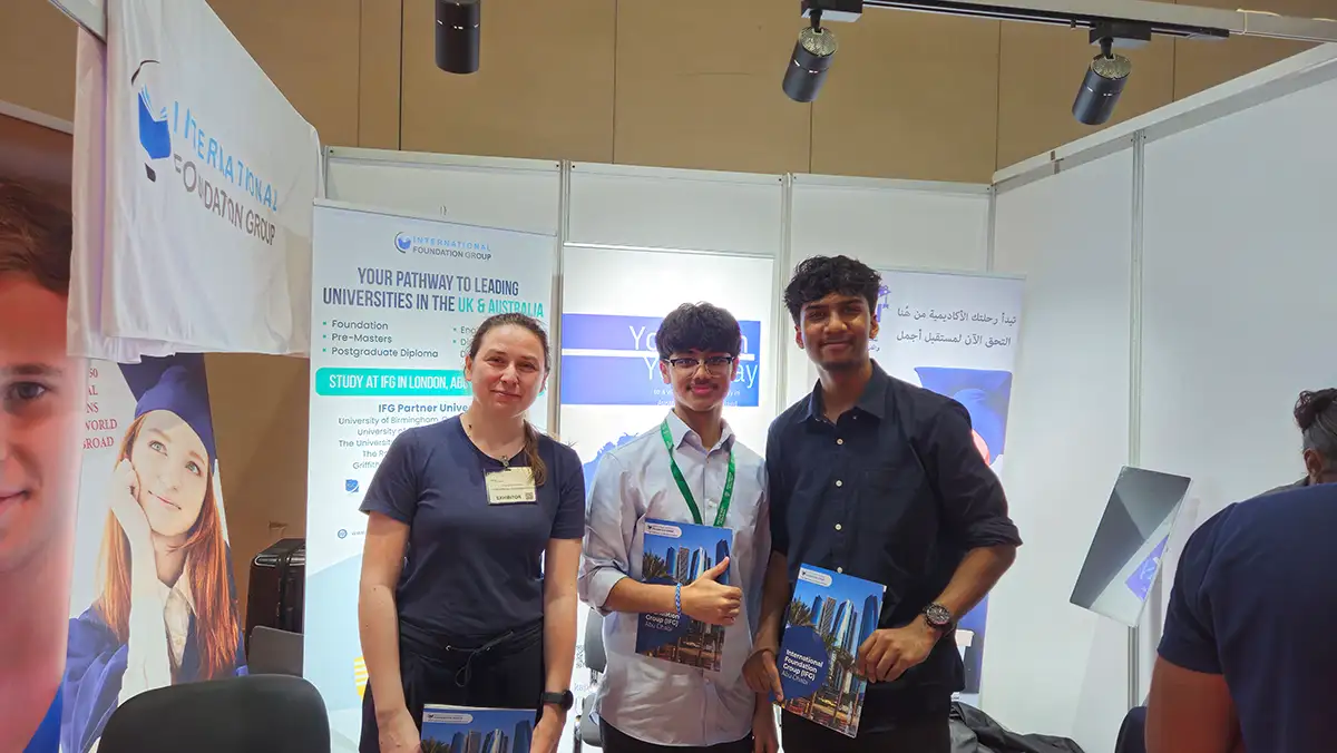 IFG staff at the Najah Higher Education Fair, Abu Dhabi